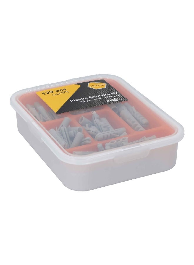 HoneyBee 129-Piece Plastic Anchor Kit Grey 20.8 x 4.3 x 14.1 cm AS6980-006 - Image 4